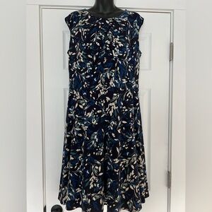 Navy Floral Midi Dress